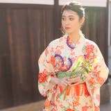 華やかな古典柄。浴衣セット 和風花柄 オレンジ | Girly Doll | 詳細画像12 