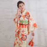 華やかな古典柄。浴衣セット 和風花柄 オレンジ | Girly Doll | 詳細画像15 
