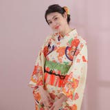 華やかな古典柄。浴衣セット 和風花柄 オレンジ | Girly Doll | 詳細画像17 