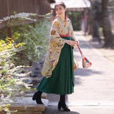 大正ロマンなデザイン。袴セット 和風花柄 緑色 | Doula Doula | 詳細画像9