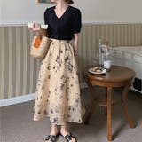 大人可愛い花柄。フレアシフォンロングスカート | Girly Doll | 詳細画像15