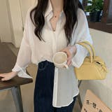 ホワイト | 爽やかなシアー素材。シースルーカラーシャツ | Doula Doula