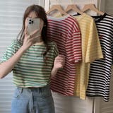 ハートのロゴがポイント。クルーネックカラーボーダーTシャツ | Girly Doll | 詳細画像8