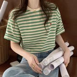 ハートのロゴがポイント。クルーネックカラーボーダーTシャツ | Girly Doll | 詳細画像12