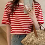 ハートのロゴがポイント。クルーネックカラーボーダーTシャツ | Girly Doll | 詳細画像15