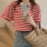 ハートのロゴがポイント。クルーネックカラーボーダーTシャツ | Girly Doll | 詳細画像20