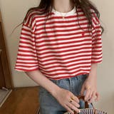 ハートのロゴがポイント。クルーネックカラーボーダーTシャツ | Girly Doll | 詳細画像22