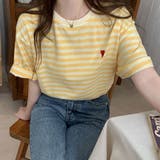 ハートのロゴがポイント。クルーネックカラーボーダーTシャツ | Girly Doll | 詳細画像27