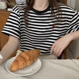 ハートのロゴがポイント。クルーネックカラーボーダーTシャツ | Girly Doll | 詳細画像31