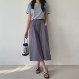 大人のラフ感。ウエストゴムフレアガウチョパンツ クロップドパンツ | Doula Doula | 詳細画像2