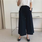 大人のラフ感。ウエストゴムフレアガウチョパンツ クロップドパンツ | Doula Doula | 詳細画像3