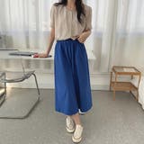 大人のラフ感。ウエストゴムフレアガウチョパンツ クロップドパンツ | Doula Doula | 詳細画像20