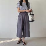 大人のラフ感。ウエストゴムフレアガウチョパンツ クロップドパンツ | Doula Doula | 詳細画像28