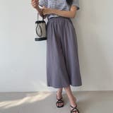 大人のラフ感。ウエストゴムフレアガウチョパンツ クロップドパンツ | Doula Doula | 詳細画像30