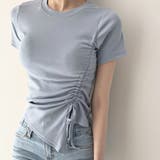 サイドギャザーでスタイルアップ。イレギュラーヘムクロップドTシャツ | Girly Doll | 詳細画像4