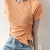 サイドギャザーでスタイルアップ。イレギュラーヘムクロップドTシャツ | Girly Doll | 詳細画像7