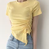 サイドギャザーでスタイルアップ。イレギュラーヘムクロップドTシャツ | Girly Doll | 詳細画像8