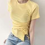サイドギャザーでスタイルアップ。イレギュラーヘムクロップドTシャツ | Girly Doll | 詳細画像10