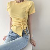 サイドギャザーでスタイルアップ。イレギュラーヘムクロップドTシャツ | Girly Doll | 詳細画像11