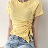 サイドギャザーでスタイルアップ。イレギュラーヘムクロップドTシャツ | Girly Doll | 詳細画像12