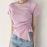 サイドギャザーでスタイルアップ。イレギュラーヘムクロップドTシャツ | Girly Doll | 詳細画像13