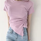 サイドギャザーでスタイルアップ。イレギュラーヘムクロップドTシャツ | Girly Doll | 詳細画像14
