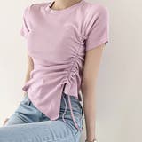 サイドギャザーでスタイルアップ。イレギュラーヘムクロップドTシャツ | Girly Doll | 詳細画像15