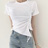 サイドギャザーでスタイルアップ。イレギュラーヘムクロップドTシャツ | Girly Doll | 詳細画像21