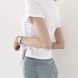 サイドギャザーでスタイルアップ。イレギュラーヘムクロップドTシャツ | Girly Doll | 詳細画像22