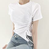 サイドギャザーでスタイルアップ。イレギュラーヘムクロップドTシャツ | Girly Doll | 詳細画像23