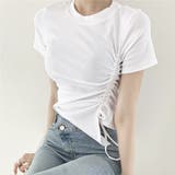 サイドギャザーでスタイルアップ。イレギュラーヘムクロップドTシャツ | Girly Doll | 詳細画像24