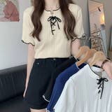 褒められトップス。レースアップメロウ半袖トップス Tシャツ | Doula Doula | 詳細画像10