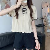 褒められトップス。レースアップメロウ半袖トップス Tシャツ | Doula Doula | 詳細画像13