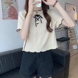 褒められトップス。レースアップメロウ半袖トップス Tシャツ | Doula Doula | 詳細画像14