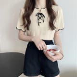 褒められトップス。レースアップメロウ半袖トップス Tシャツ | Doula Doula | 詳細画像15