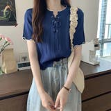褒められトップス。レースアップメロウ半袖トップス Tシャツ | Doula Doula | 詳細画像16