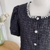 パールで品よく。スクエアネックパフスリパール半袖ブラウス | Girly Doll | 詳細画像20 