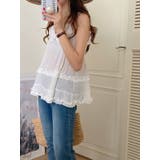 韓国っぽガーリー。コットンフリルキャミソール | Girly Doll | 詳細画像2