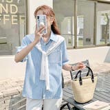 1枚でレイヤードスタイル完成。フェイクツーピースストライプカラーシャツ | Girly Doll | 詳細画像5 