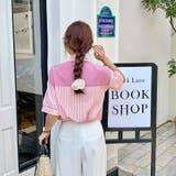 1枚でレイヤードスタイル完成。フェイクツーピースストライプカラーシャツ | Girly Doll | 詳細画像9 