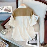 1枚でレイヤードスタイル完成。フェイクツーピースストライプカラーシャツ | Girly Doll | 詳細画像13 