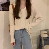 Vネックリブニット【韓国ファッション】 | Girly Doll | 詳細画像6 