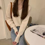 Vネックリブニット【韓国ファッション】 | Girly Doll | 詳細画像7 