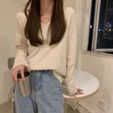 Vネックリブニット【韓国ファッション】 | Girly Doll | 詳細画像8 