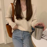 Vネックリブニット【韓国ファッション】 | Girly Doll | 詳細画像11 