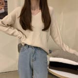 Vネックリブニット【韓国ファッション】 | Girly Doll | 詳細画像13 