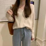 Vネックリブニット【韓国ファッション】 | Girly Doll | 詳細画像14 