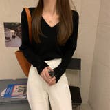 Vネックリブニット【韓国ファッション】 | Girly Doll | 詳細画像17 