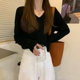 Vネックリブニット【韓国ファッション】 | Girly Doll | 詳細画像18 