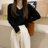 Vネックリブニット【韓国ファッション】 | Girly Doll | 詳細画像19 